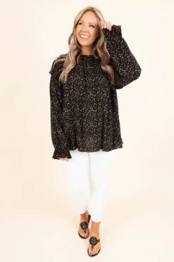 Looking Straight Ahead Top, Black -Chic Soul Store LookingStraightAheadTop Black 9941