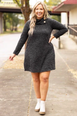 Lose My Breath Dress, Heather Black 9 Lose My Breath Dress, Heather Black -Chic Soul Store LoseMyBreathDress HeatherBlack 9405