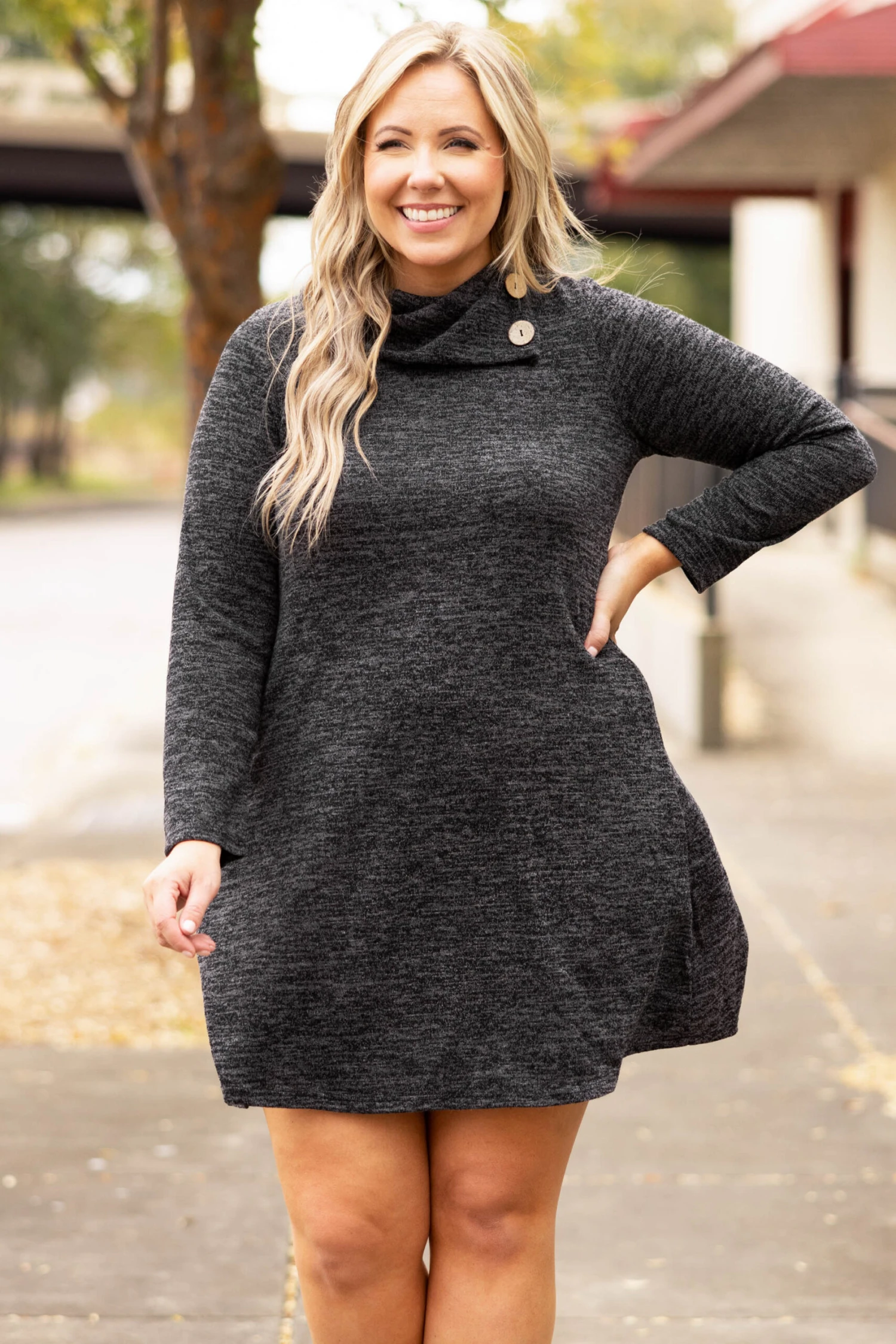 Lose My Breath Dress, Heather Black 3 Lose My Breath Dress, Heather Black