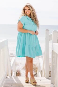 Lost In A Daze Dress, Turquoise -Chic Soul Store LostInADazeDress Turquoise 4