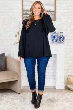 Lost In A Novel Top, Black -Chic Soul Store LostInANovelTop Black 5