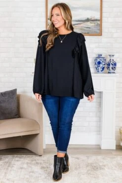 Lost In A Novel Top, Black -Chic Soul Store LostInANovelTop Black 6