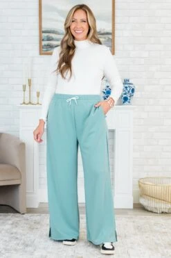 Loungin' With You Pant, Blue Grey -Chic Soul Store Loungin WithYouPants BlueGrey 4