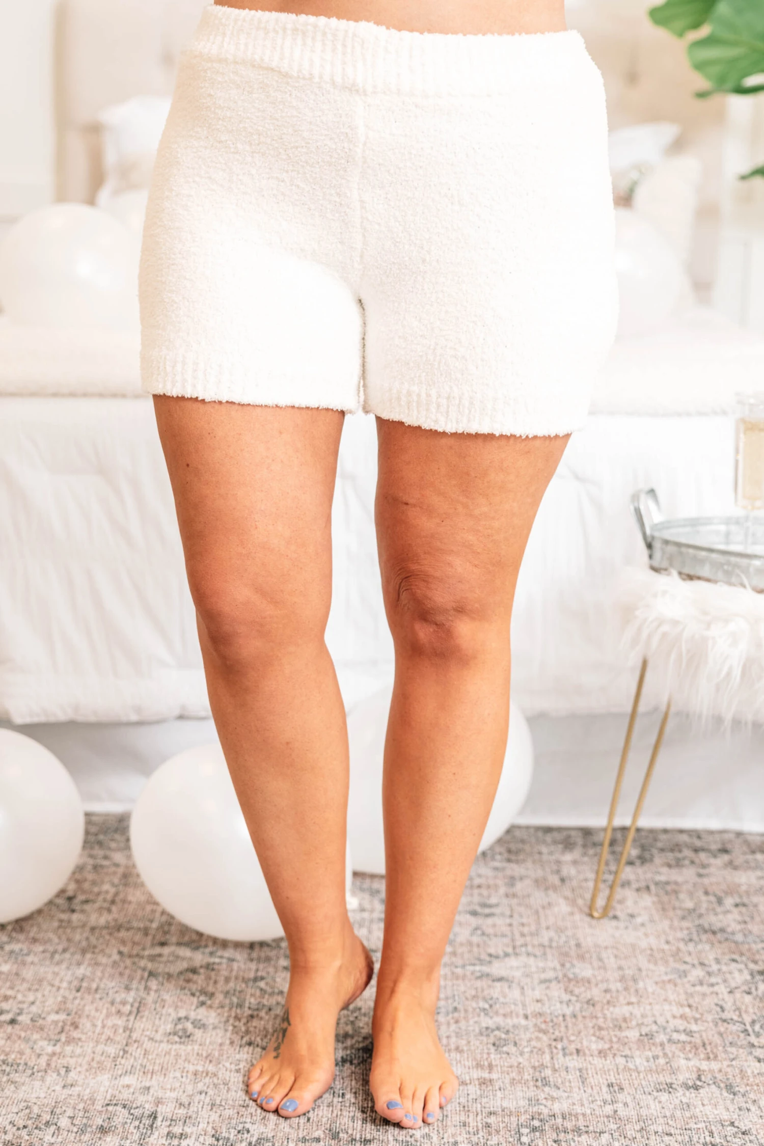 Lounging In Luxury Shorts, Ivory 5 Lounging In Luxury Shorts, Ivory - Image 3