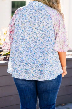 Love In Spring Top, Blue -Chic Soul Store LoveInSpringTop Blue