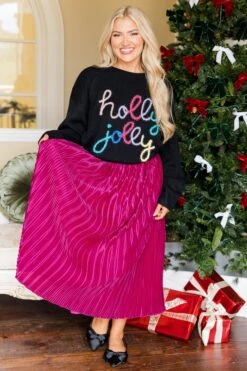 Love Like Ours Midi Skirt, Magenta -Chic Soul Store LoveLikeOursMaxiSkirt Magenta 2