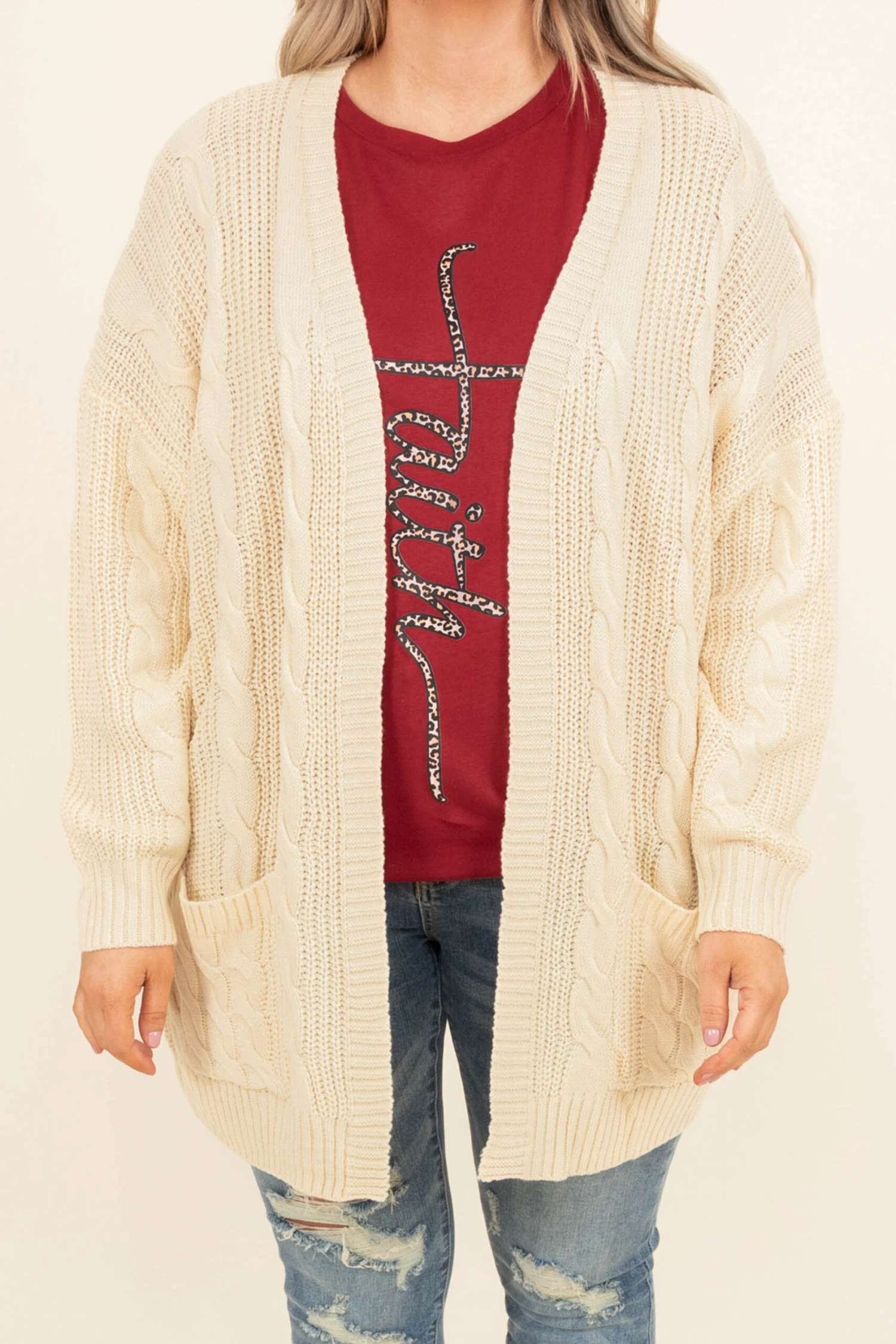 Love Me When I'm Gone Cardigan, Cream 6 Love Me When I'm Gone Cardigan, Cream - Image 4