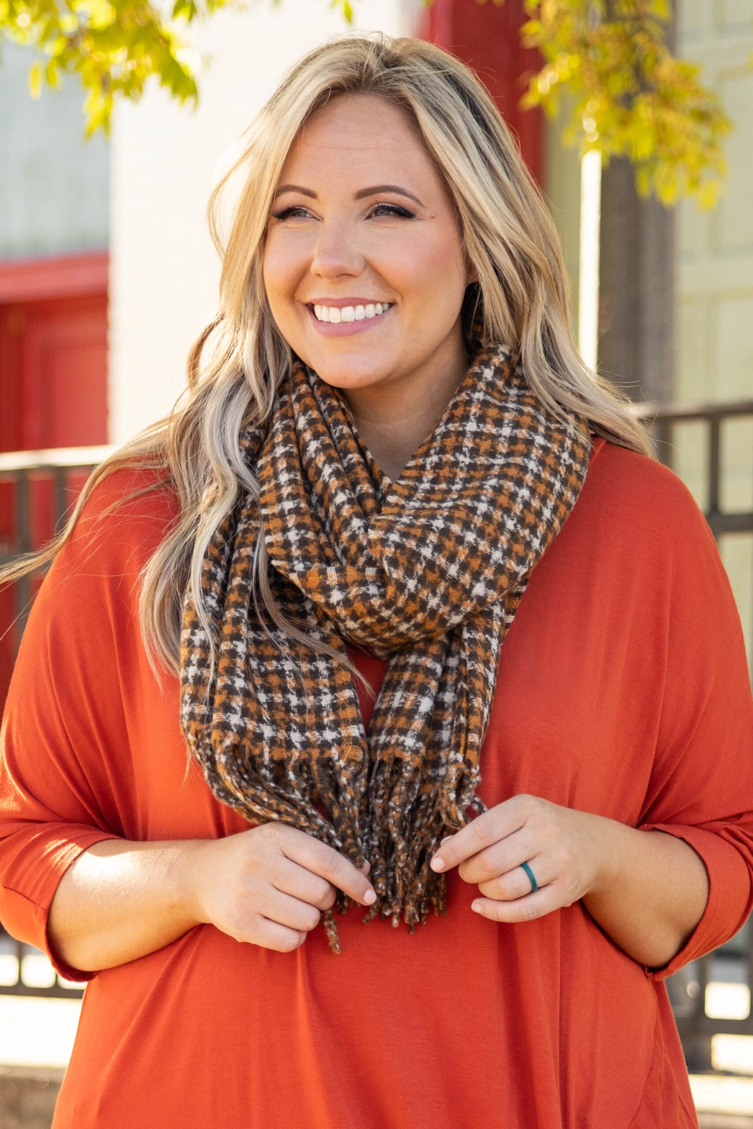 Love Never Ends Scarf, Brown 3 Love Never Ends Scarf, Brown