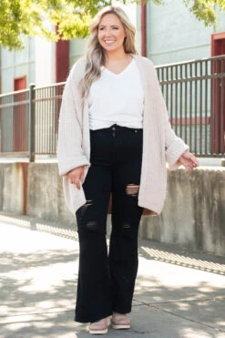 Love Quotes Cardigan, Taupe -Chic Soul Store LoveQuotesCardigan Taupe 9906