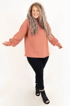 Love Stitch Top, Brick 10 Love Stitch Top, Brick -Chic Soul Store LoveStitchTop Brick 9524