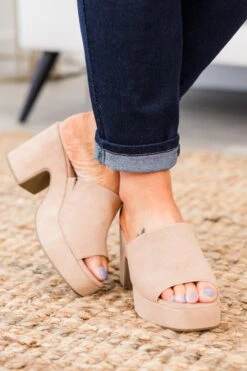 Loved The Message Heel, Taupe