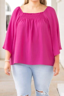 Lush Embrace Top, Fuchsia -Chic Soul Store LushEmbraceTop Fuschia 9897