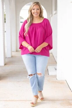 Lush Embrace Top, Fuchsia -Chic Soul Store LushEmbraceTop Fuschia 9900