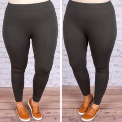 Luxe Leggings, Long Charcoal -Chic Soul Store Luxe Leggings Long Charcoal