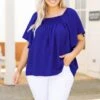 Luxe Valley Top, Royal Blue -Chic Soul Store LuxeValleyTop RoyalBlue