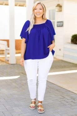 Luxe Valley Top, Royal Blue 9 Luxe Valley Top, Royal Blue -Chic Soul Store LuxeValleyTop RoyalBlue 2