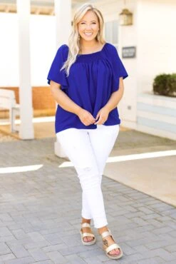 Luxe Valley Top, Royal Blue 10 Luxe Valley Top, Royal Blue -Chic Soul Store LuxeValleyTop RoyalBlue 3