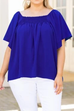 Luxe Valley Top, Royal Blue 11 Luxe Valley Top, Royal Blue -Chic Soul Store LuxeValleyTop RoyalBlue 3178