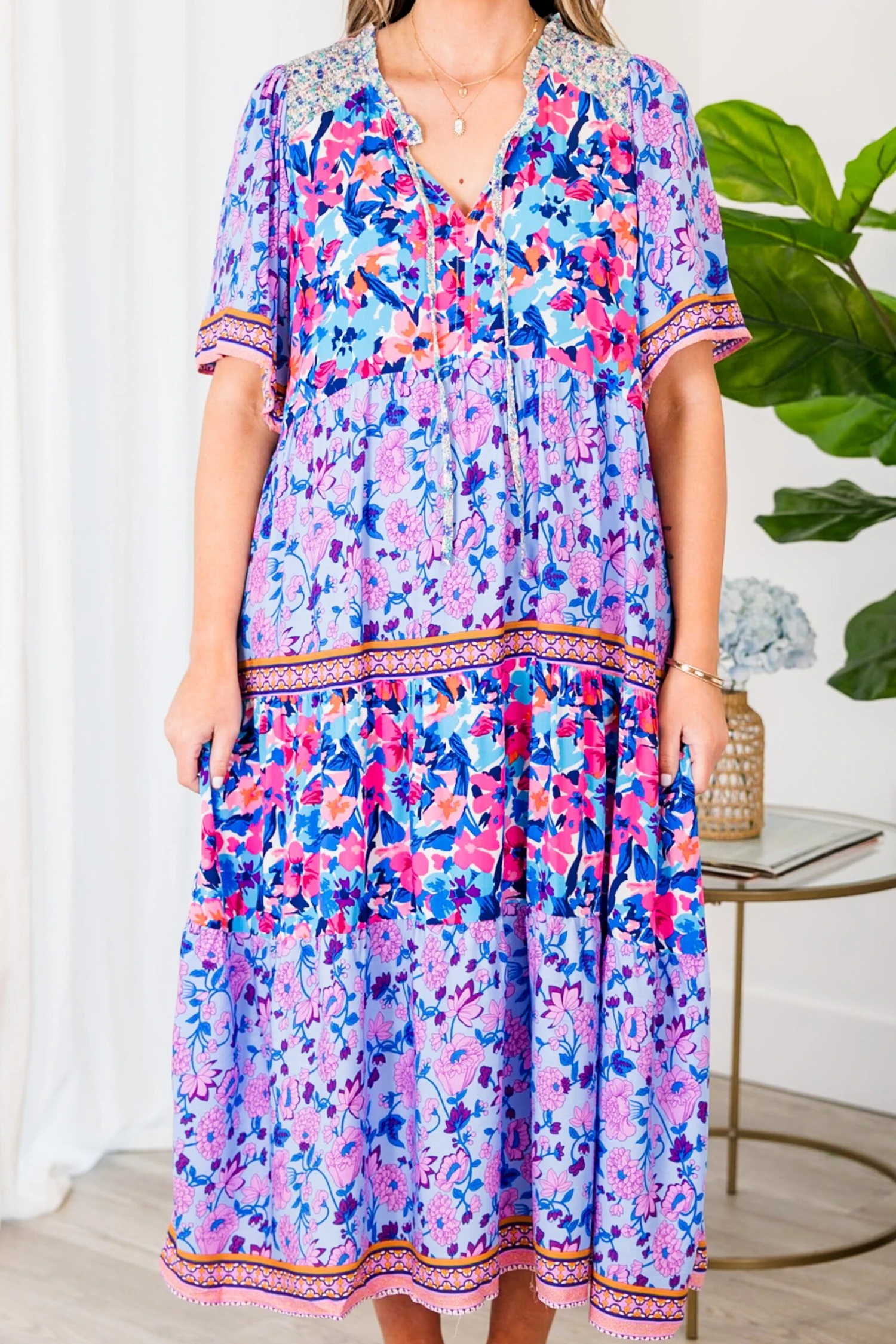 Make Me Laugh Dress, Periwinkle Mix 8 Make Me Laugh Dress, Periwinkle Mix - Image 6