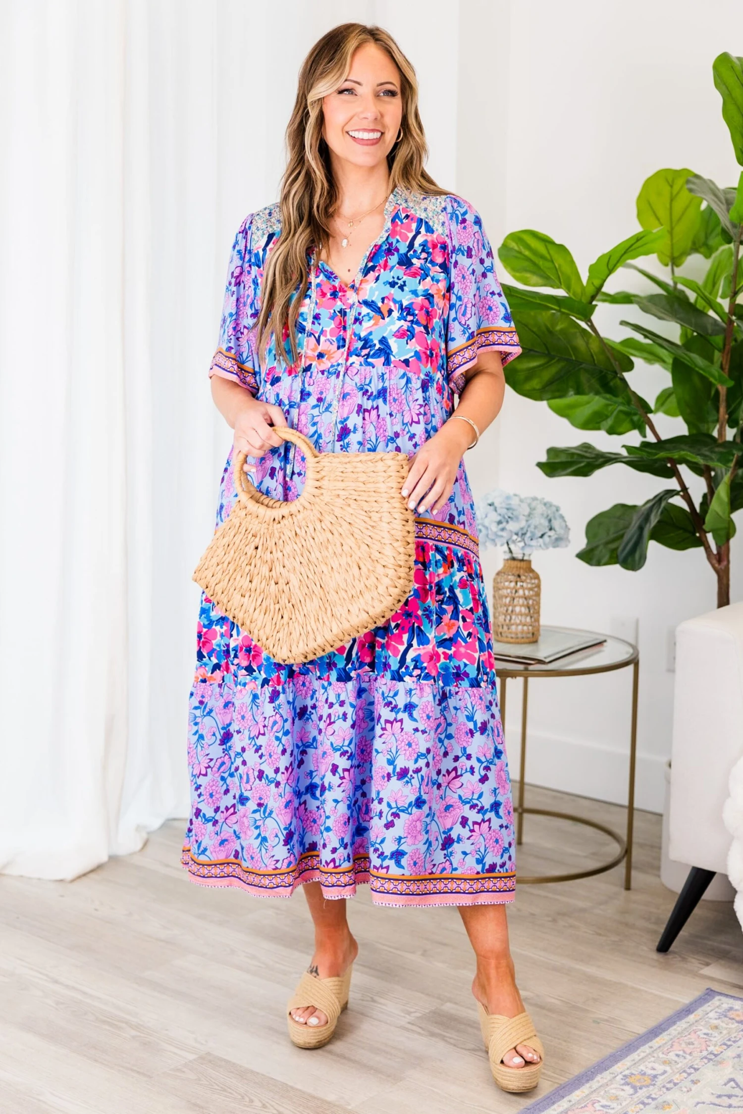 Make Me Laugh Dress, Periwinkle Mix 6 Make Me Laugh Dress, Periwinkle Mix - Image 4