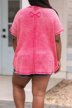 Makes Me Weak Top, Fuchsia -Chic Soul Store MakesMeWeakTop Fuchsia 2