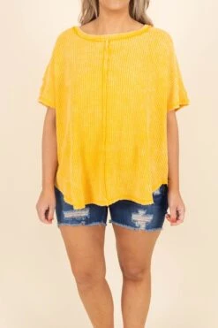 Makes Me Weak Top, Yellow -Chic Soul Store MakesMeWeakTop Yellow 2of5