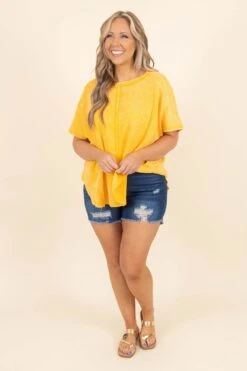 Makes Me Weak Top, Yellow -Chic Soul Store MakesMeWeakTop Yellow 4of5