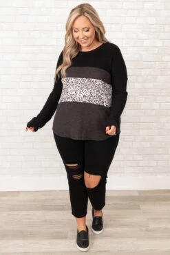 Making New Traditions Top, Charcoal -Chic Soul Store MakingNewTraditionsTop Charcoal 9328