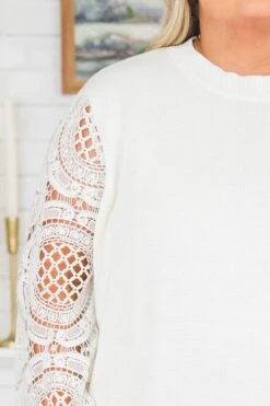 Making Time Sweater, White -Chic Soul Store MakingTimeSweater White 1 3