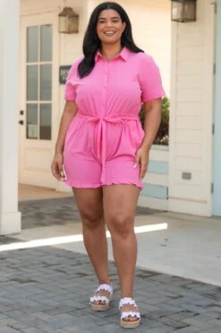 Malibu Memories Romper, Hot Pink -Chic Soul Store MalibuMemoriesRomper HotPink 6