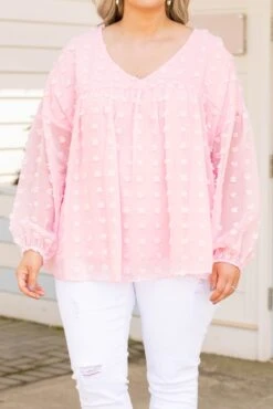 Manhattan Mystique Top, Light Pink -Chic Soul Store ManhattanMystiqueTop LightPink 3698