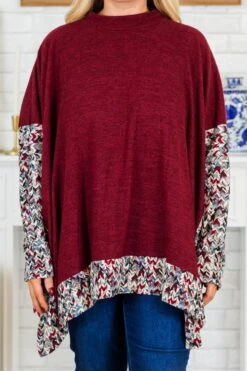 Meet Me At The Cabin Tunic, Burgundy 14 Meet Me At The Cabin Tunic, Burgundy -Chic Soul Store MeetMeAtTheCabinTunic Burgundy 3