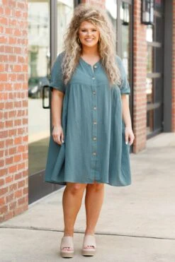 Meet Me Here Dress, Hunter -Chic Soul Store MeetMeHereDress Hunter 3