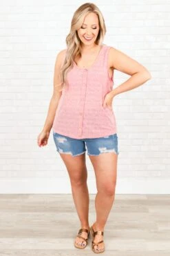 Meet Me In The Spring Tank, Pink -Chic Soul Store MeetMeInTheSpringTank Pink 5