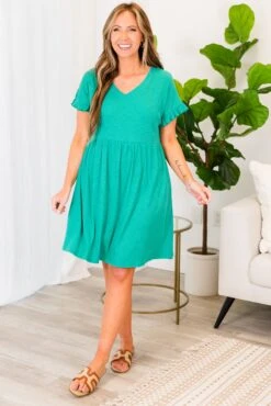 Mend Your Heart Dress, Green -Chic Soul Store MendYourHeartDress Green 5