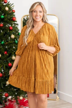 Midas Touch Dress, Gold