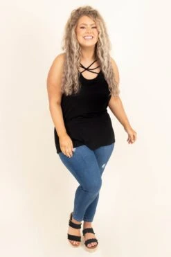 Midnight Rain Tank, Black -Chic Soul Store MidnightRainTank Black 9076