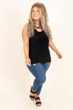 Midnight Rain Tank, Black -Chic Soul Store MidnightRainTank Black 9077