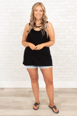 Midnight Rain Tank, Black -Chic Soul Store MidnightRainTank Black 9558