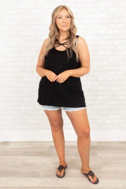 Midnight Rain Tank, Black -Chic Soul Store MidnightRainTank Black 9560