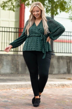 Miss Me Blouse, Hunter Green 9 Miss Me Blouse, Hunter Green -Chic Soul Store MissMeBlouse HunterGreen 3