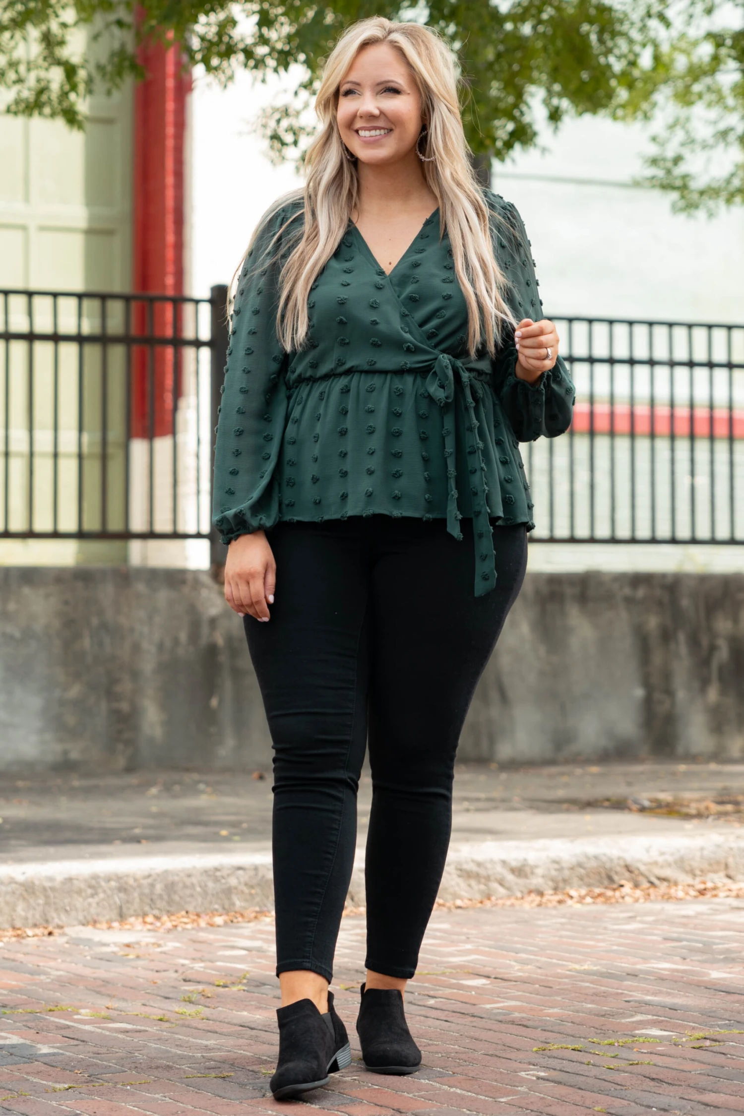 Miss Me Blouse, Hunter Green 5 Miss Me Blouse, Hunter Green - Image 3