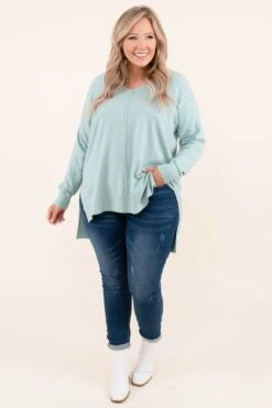 Miss Who I Was Sweater, Dusty Green -Chic Soul Store MissWhoIWasSweater DustyGreen 3187