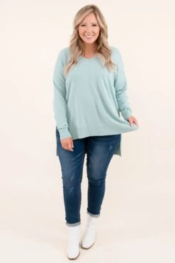 Miss Who I Was Sweater, Dusty Green -Chic Soul Store MissWhoIWasSweater DustyGreen 3188