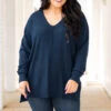 Miss Who I Was Sweater, Light Navy -Chic Soul Store MissWhoIWasSweater LightNavy 1077