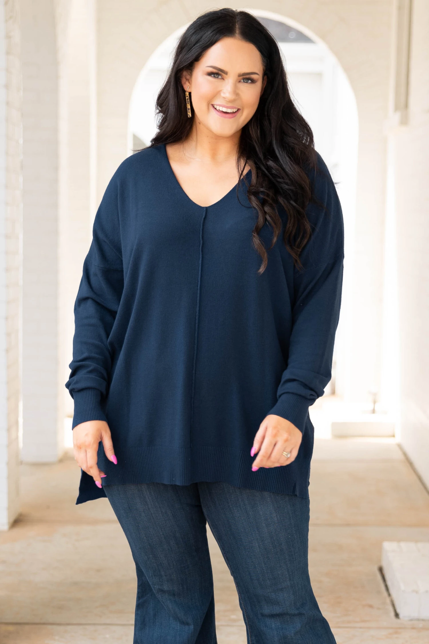 Miss Who I Was Sweater, Light Navy 3 Miss Who I Was Sweater, Light Navy