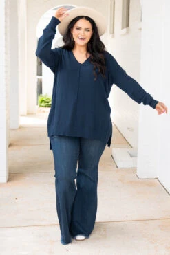 Miss Who I Was Sweater, Light Navy 10 Miss Who I Was Sweater, Light Navy -Chic Soul Store MissWhoIWasSweater LightNavy 1083