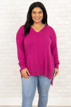 Miss Who I Was Sweater, Magenta