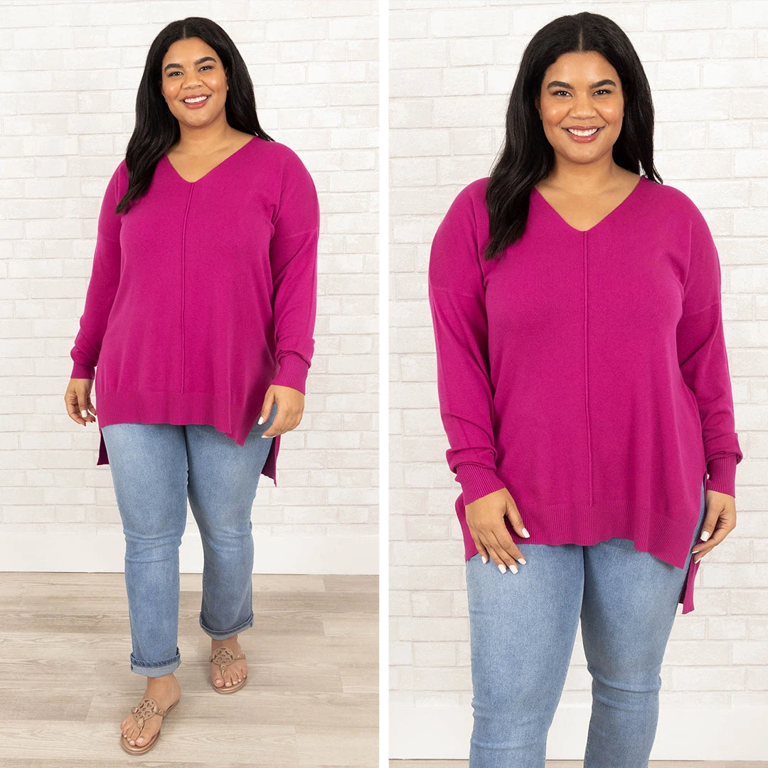 Miss Who I Was Sweater, Magenta 8 Miss Who I Was Sweater, Magenta - Image 6