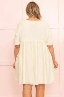 Model Look Dress, Light Cream -Chic Soul Store ModelLookDress LightCream 8594
